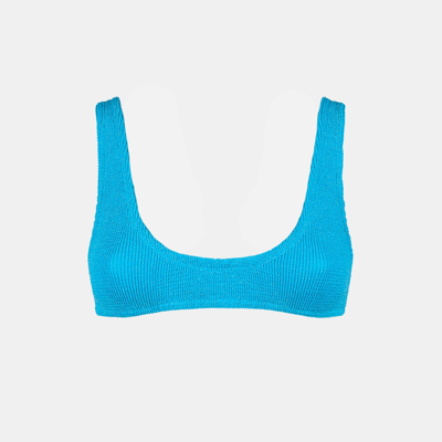 Mc2 Saint Barth Woman Light Blue Lurex Crinkle Bralette Swimsuit