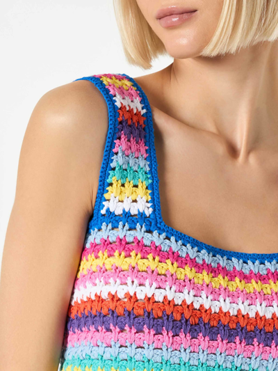 Mc2 Saint Barth Handmade Crochet Womens Top In Multicolor