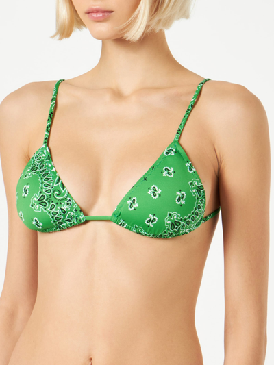 Mc2 Saint Barth Woman Green Triangle Top In Green