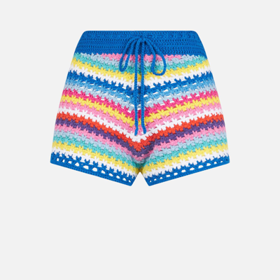 Mc2 Saint Barth Crochet Shorts In Multicolor
