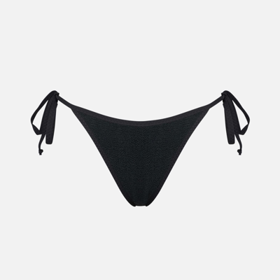 Shop Mc2 Saint Barth Woman Crinkle Cheeky Swim Briefs In Black