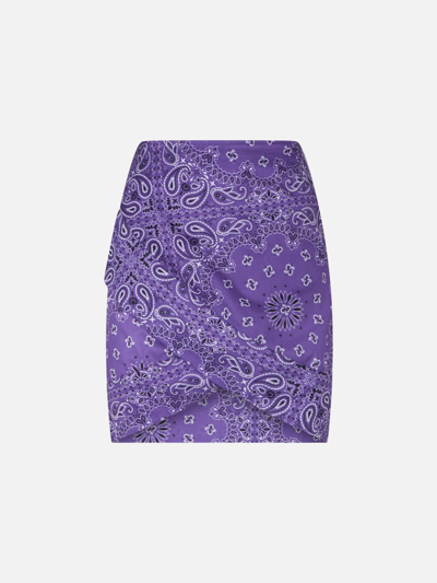 Mc2 Saint Barth Woman Cotton Mini Skirt With Bandanna Print In Pink