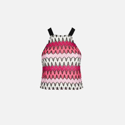 Mc2 Saint Barth Woman Chevron Top In Pink