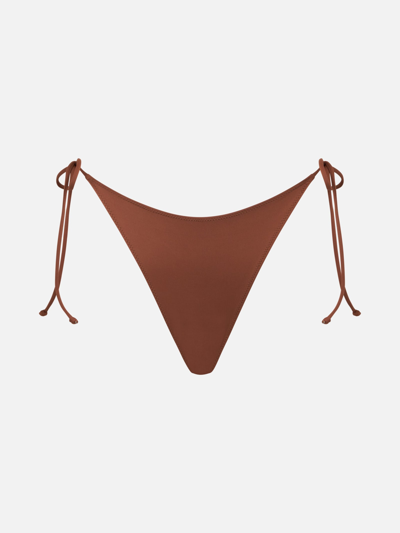 Mc2 Saint Barth Woman Brown Swim Briefs With Side Laces In Brown