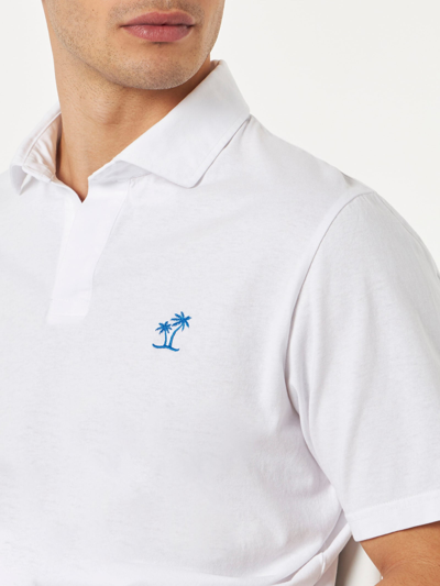 Shop Mc2 Saint Barth White Cotton Jersey Man Polo