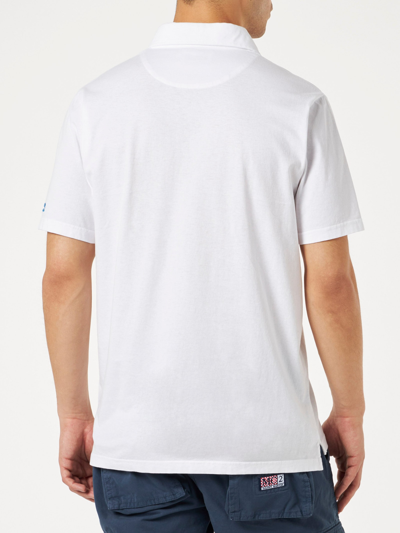 Shop Mc2 Saint Barth White Cotton Jersey Man Polo