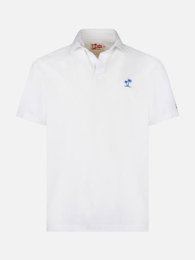 Shop Mc2 Saint Barth White Cotton Jersey Man Polo