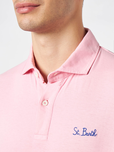 Shop Mc2 Saint Barth Polo In Jersey Rosa Effetto Sfumato In Pink