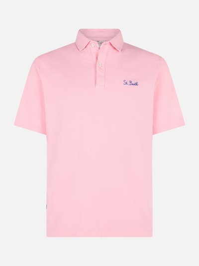 Shop Mc2 Saint Barth Polo In Jersey Rosa Effetto Sfumato In Pink