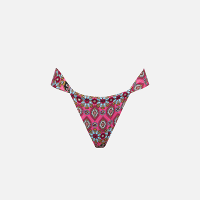 Mc2 Saint Barth Multicolor Botanical Gipsy Cheeky Swim Briefs In Red