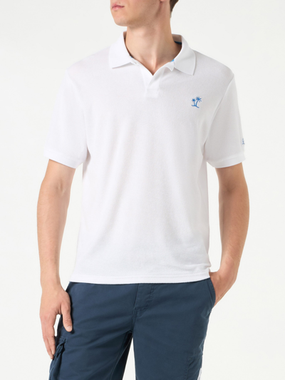 Shop Mc2 Saint Barth Man White Cotton Terry Polo