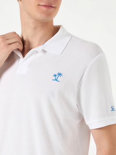 Shop Mc2 Saint Barth Man White Cotton Terry Polo