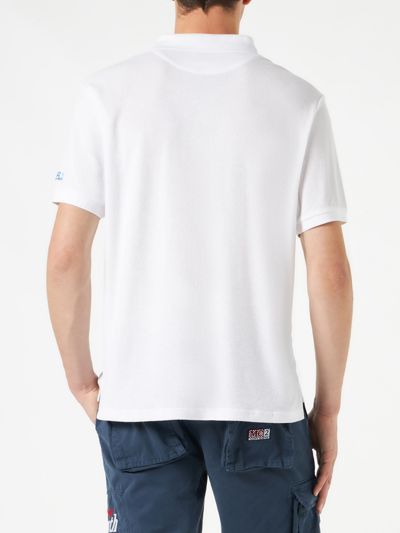 Shop Mc2 Saint Barth Man White Cotton Terry Polo