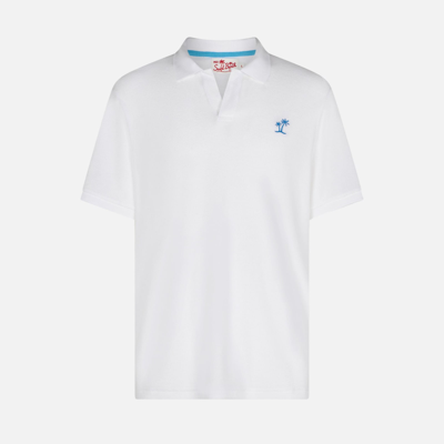 Shop Mc2 Saint Barth Man White Cotton Terry Polo