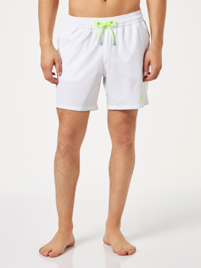 Mc2 Saint Barth Man White Comfort Swim Shorts In White