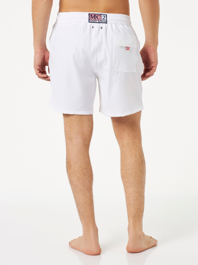 Shop Mc2 Saint Barth Man White Comfort Swim Shorts