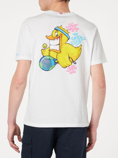Mc2 Saint Barth White T-shirt With Crypto Duck Print In White
