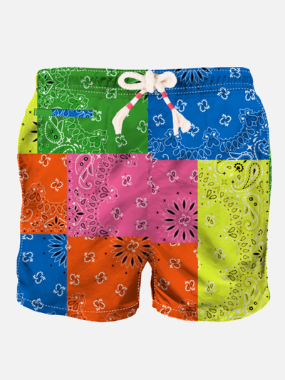 Mc2 Saint Barth Caprese - Bandanna Round Swim Shorts In Fluo