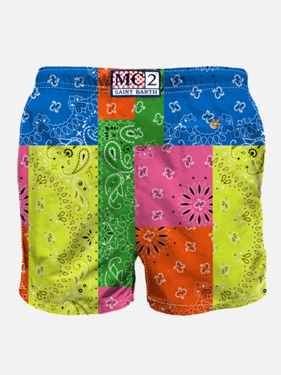 Mc2 Saint Barth Caprese - Bandanna Round Swim Shorts In Fluo