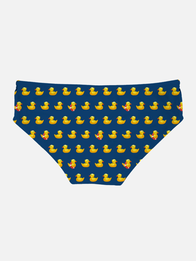 Shop Mc2 Saint Barth Man Swim Briefs With Ducky Print In Blue