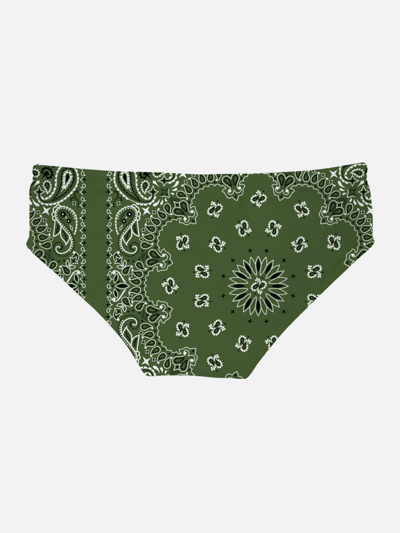 MC2 SAINT BARTH MAN SWIM BRIEFS WITH MILITARY GREEN BANDANNA PRINT 