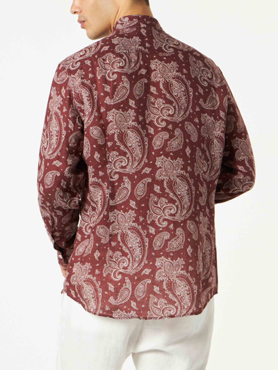 Shop Mc2 Saint Barth Man Shirt With Paisley Print In Brown