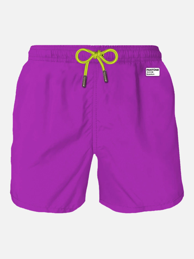 Shop Mc2 Saint Barth Man Purple Swim Shorts Pantone Special Edition In Pink