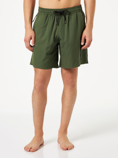 Mc2 Saint Barth Man Military Green Comfort And Stretch Swim Shorts In Green