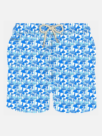 MC2 SAINT BARTH MAN LIGHT FABRIC SWIM SHORTS WITH MUSHROOMS PRINT 