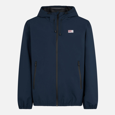 Shop Mc2 Saint Barth Man Hooded Lightweight Navy Blue Windbreaker