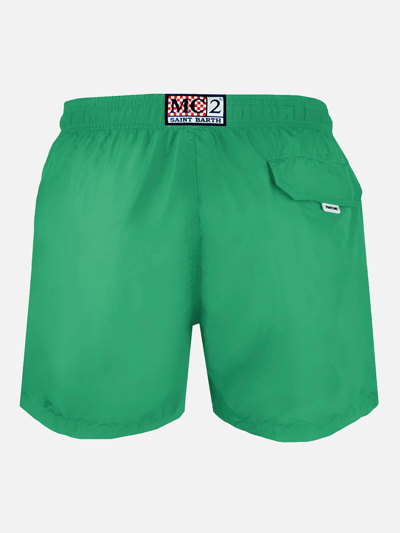 Shop Mc2 Saint Barth Man Green Swim Shorts Pantone Special Edition