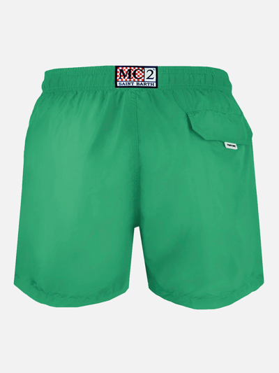 Mc2 Saint Barth Man Lightweight Fabric Grass Green Swim-shorts Lighting Pantone Pantone Special Edition In Green