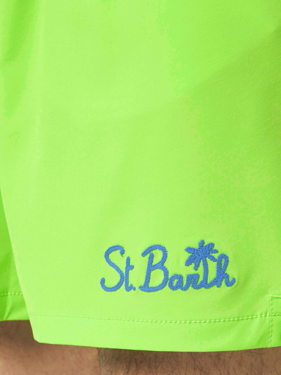Shop Mc2 Saint Barth Man Fluo Green Comfort Swim Shorts