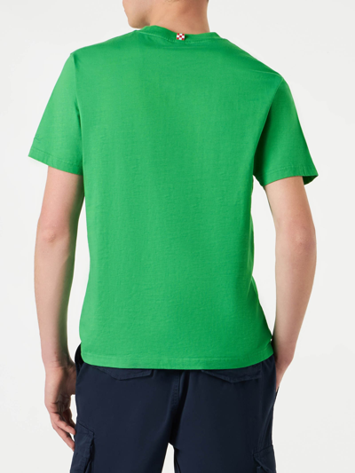 Shop Mc2 Saint Barth Man Cotton T-shirt With Watermelon Print In Green