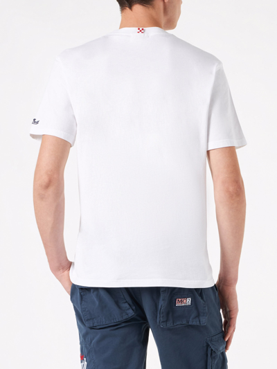Mc2 Saint Barth Cotton T-shirt With St. Barth Tequila Print In White