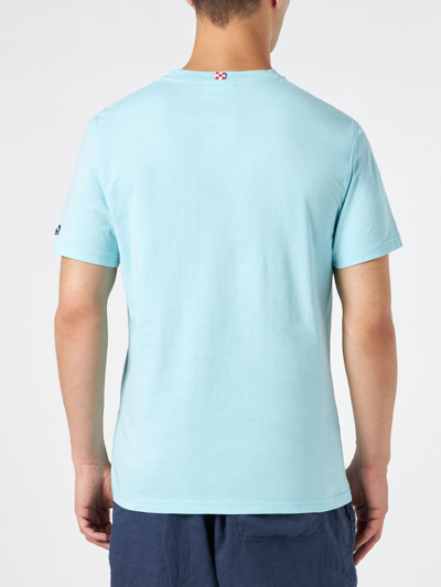 Mc2 Saint Barth Man Cotton T-shirt With Statue Big Babol Print Big Babol® Special Edition In Green