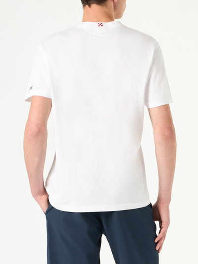 Mc2 Saint Barth Man Cotton T-shirt With St. Barth Disco Club And Snoopy Print Snoopy - Peanuts Special Edition In White