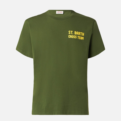 Shop Mc2 Saint Barth Man Cotton T-shirt With Snoopy Print Peanuts® Special Edition In Green