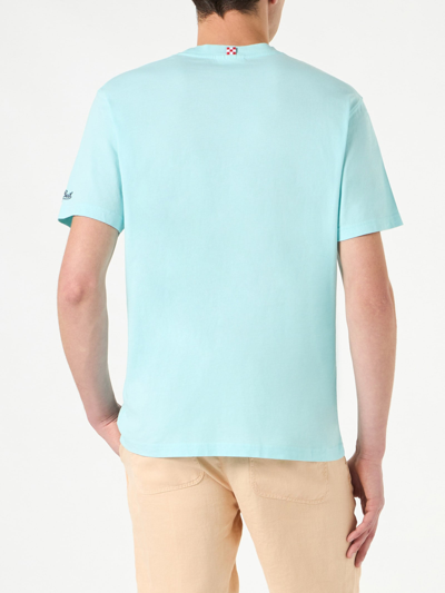 Mc2 Saint Barth Man Cotton T-shirt With Forte Dei Marmi Car Print In Green