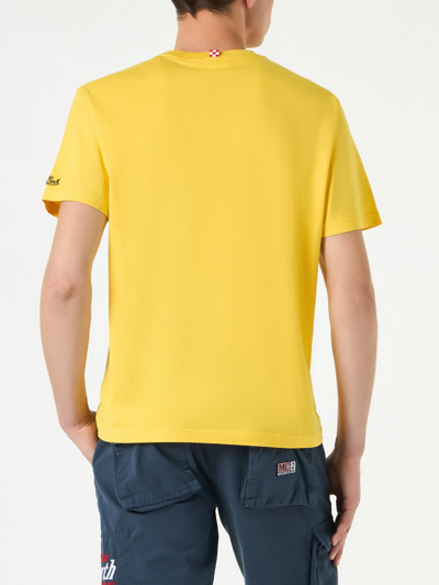 Shop Mc2 Saint Barth Man Cotton T-shirt With Estathé Ducky Print Estathe Special Edition In Yellow