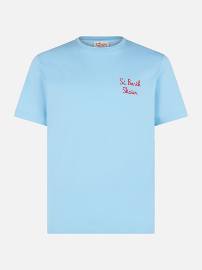 Mc2 Saint Barth Man Cotton T-shirt With Bart Simpson Print The Simpson Special Edition In Sky
