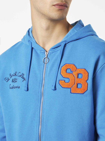 Mc2 Saint Barth Man Cotton Sweatshirt With Patch And Embroidery