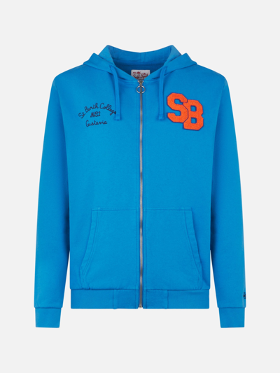 Mc2 Saint Barth Man Cotton Sweatshirt With Patch And Embroidery