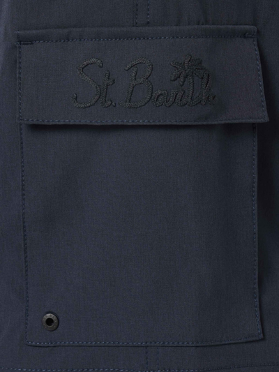 Mc2 Saint Barth Man Blue Navy Comfort And Stretch Swim Shorts In Blue