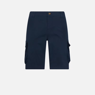 Shop Mc2 Saint Barth Man Blue Cotton Cargo Shorts