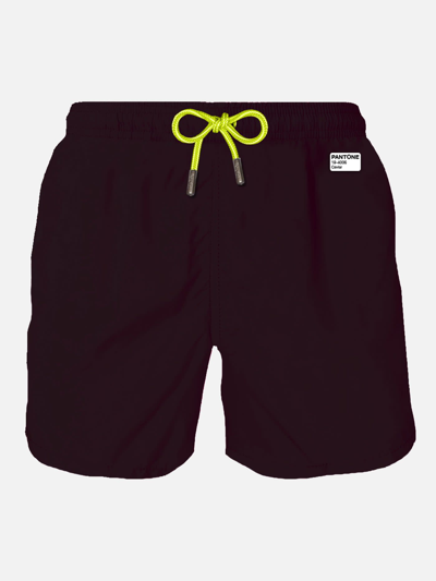 Shop Mc2 Saint Barth Man Black Swim Shorts Pantone Special Edition