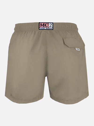Mc2 Saint Barth Man Beige Swim Shorts Pantone Special Edition In White