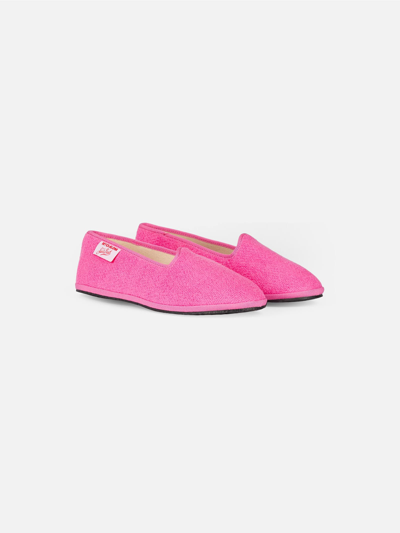 Mc2 Saint Barth Girl Pink Terry Slipper Loafer My Chalom Special Edition In Pink