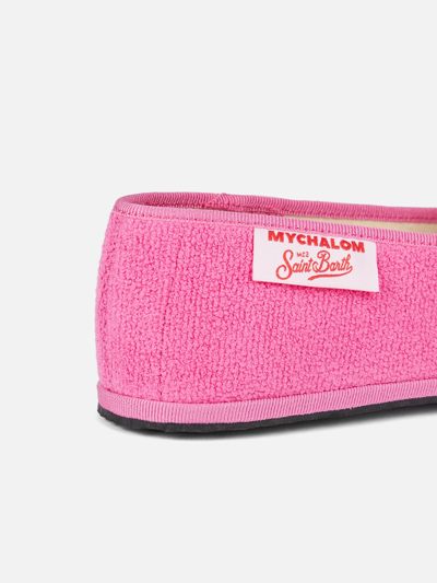 Mc2 Saint Barth Girl Pink Terry Slipper Loafer My Chalom Special Edition In Pink