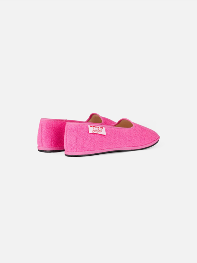 Shop Mc2 Saint Barth Girl Pink Terry Slipper Loafer My Chalom Special Edition